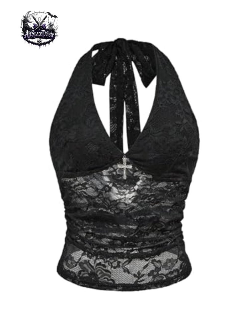 Mesh Halter Crop Top Open Back Gothic Goth Going Out Tops Emo Grunge